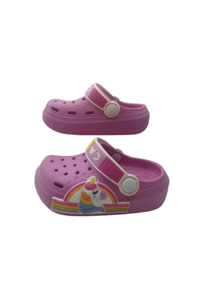 Çocuk Kaymaz Taban Önü Kapalı Yazlık Havuz Deniz Bahçe Günlük Sandalet Terlik calx85412 - 4