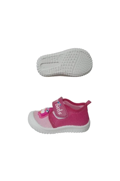 Kız Çocuk Pembe-Beyaz Kuş Figürlü Ev İçi Okul Kreş Ultra Hafif Panduf gzerr59-979 - 5