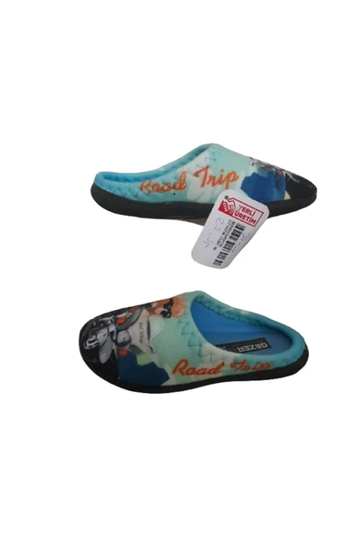 Erkek Çocuk Yeşil Gözlüklü Ayıcık Figürlü Ev İçi Terlik gzrtr951035