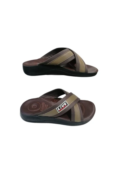 Eu35-10 Erkek Kahverengi Anatomik Taban Günlük Terlik - 2