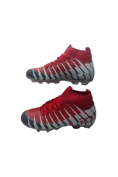 Erkek Çocuk Siyah-Kırmızı Çoraplı Krampon Futbol Ayakkabısı - 3