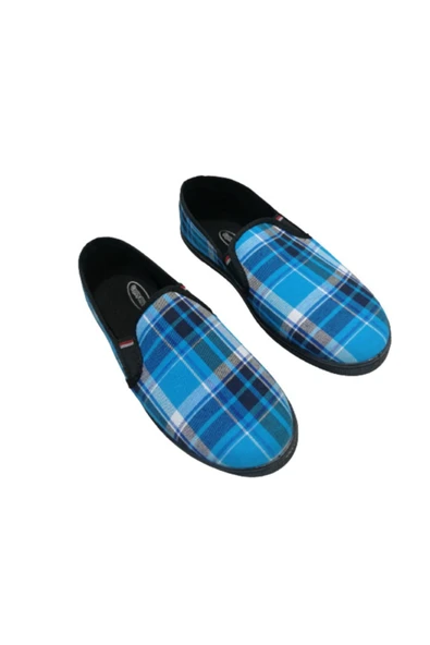C0362-01 Unisex Mavi Desenli Keten Yazlık Ayakkabı - 4