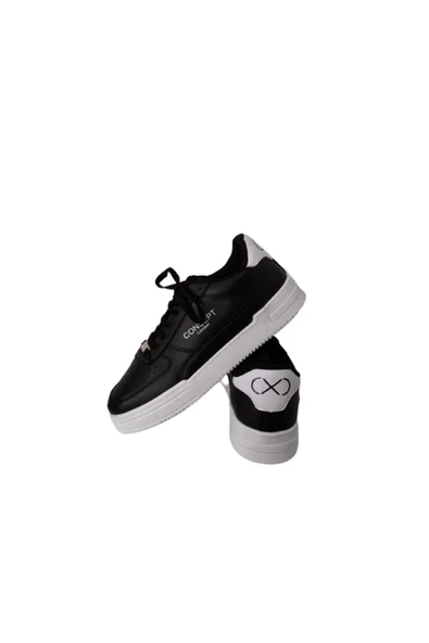 Siyah Beyaz Günlük Spor Sneaker - 4