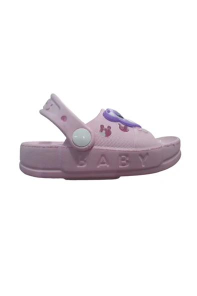 Cx1010-020 Kız Çocuk Pudra Ayı Figürlü Sandalet Terlik - 4