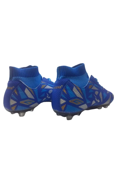 Erkek Mavi Turkuaz Çoraplı Krampon Futbol Ayakkabısı - 6