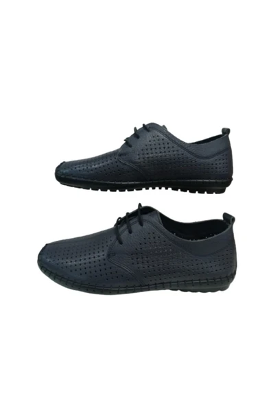 Erkek Lacivert Delikli Loafer Ayakkabı Re095 10 - 5