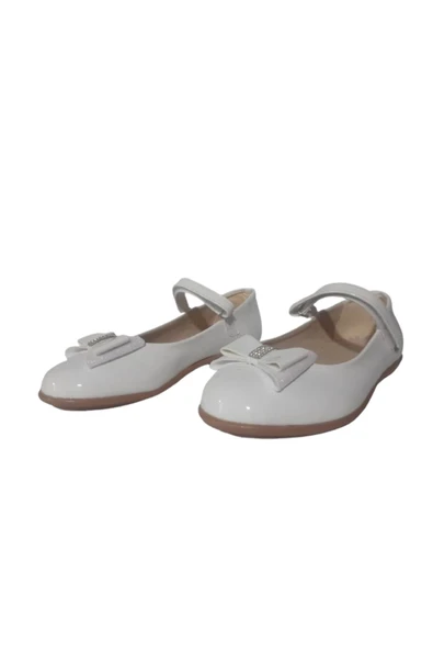 Kids Kız Çocuk Beyaz Cırtlı Günlük Şık Babet Ayakkabı AK65-889 - Resim 2