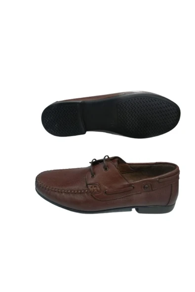 Re076-10 Erkek Kahverengi Bağcıklı Loafer Ayakkabı - 3