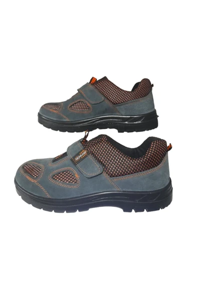 Erkek Gri-Turuncu Çeliksiz Süet İş Güvenlik Ayakkabısı - 2