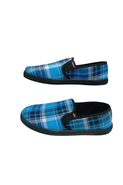 C0362-01 Unisex Mavi Desenli Keten Yazlık Ayakkabı - 5