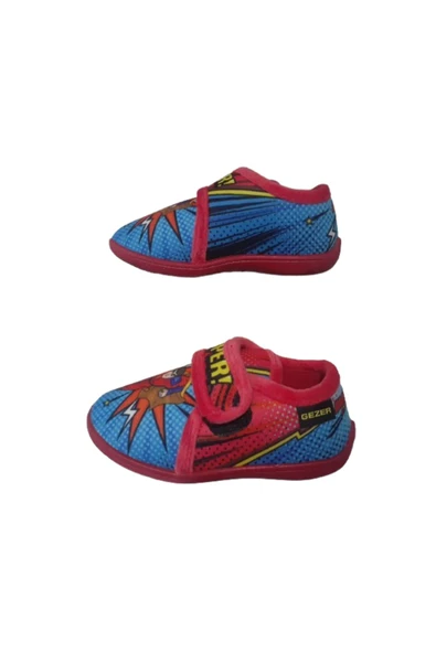 Erkek Çocuk Kırmızı Süper Kahraman Figürlü Ev İçi Okul Kreş Ultra Hafif Panduf gzerr54079 - 4