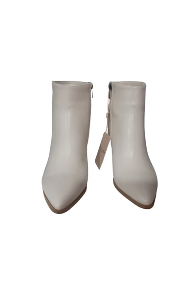 PİERRE CARDİN Kadın Krem Topuklu Ortopedik Taban Günlük Bot - Resim 2