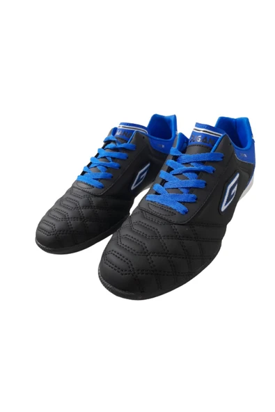 Erkek Siyah-mavi Plastik Dişli Bağcıklı Halı Saha Spor Ayakkabısı Hafif Dayanıklı - 4