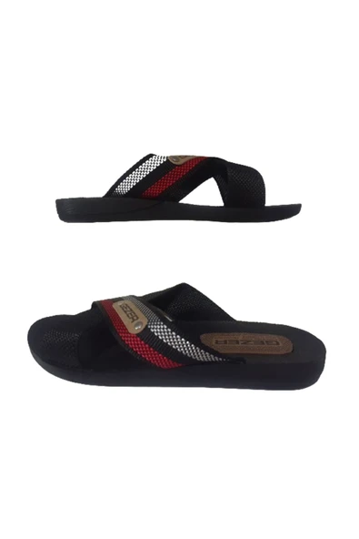 Erkek Siyah Halat Ultra Hafif Günlük Terlik gzrh97-797