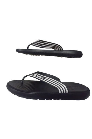 Erkek Siyah-Beyaz Parmak Arası Deniz Plaj Havuz Terlik alaboo302-24 - 2