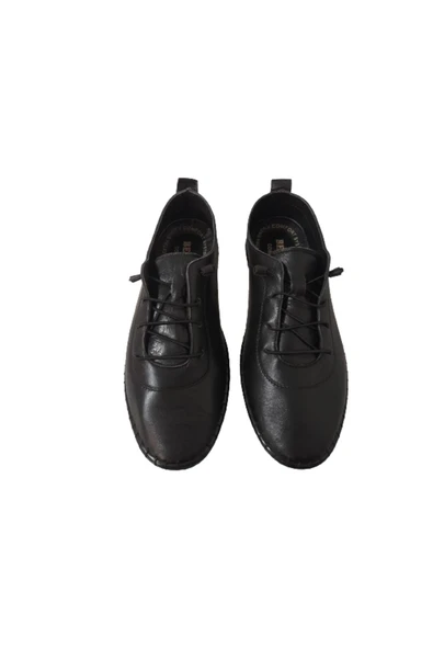 Erkek Siyah Hakiki Deri Spor Şık Ayakkabı - Resim 7