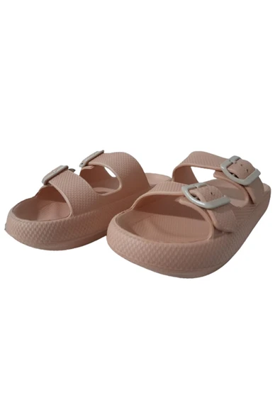 Rahat Çift Tokalı Ortopedik Bej Kadın Günlük Deniz-plaj-havuz Sandalet - 2