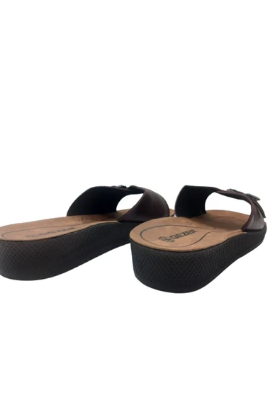 Kadın Bordo Tokalı Ultra Hafif Yürüyüş Terlik - Resim 6