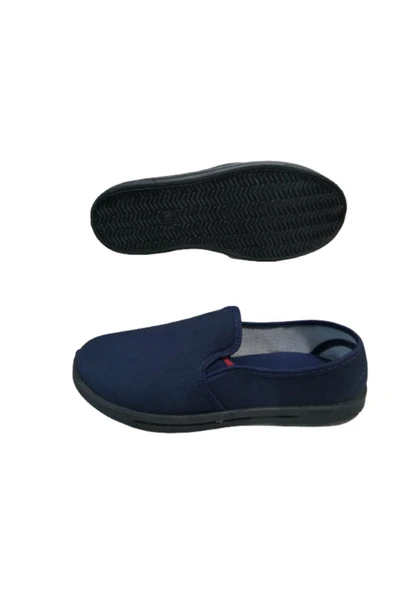Ph26-01 Unisex Lacivert Düz Keten Ayakkabı - 8