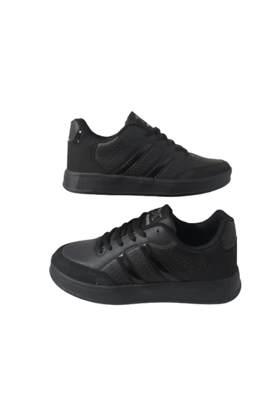 Unisex Siyah Bağcıklı Hafif Günlük Spor Ayakkabı Ndro5265