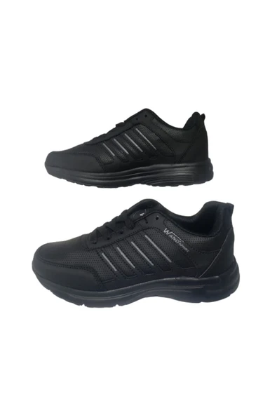 Unısex Siyah Ultra Hafif Ortopedik Taban Günlük Yürüyüş Ayakkabı WND20-100 - Resim 4