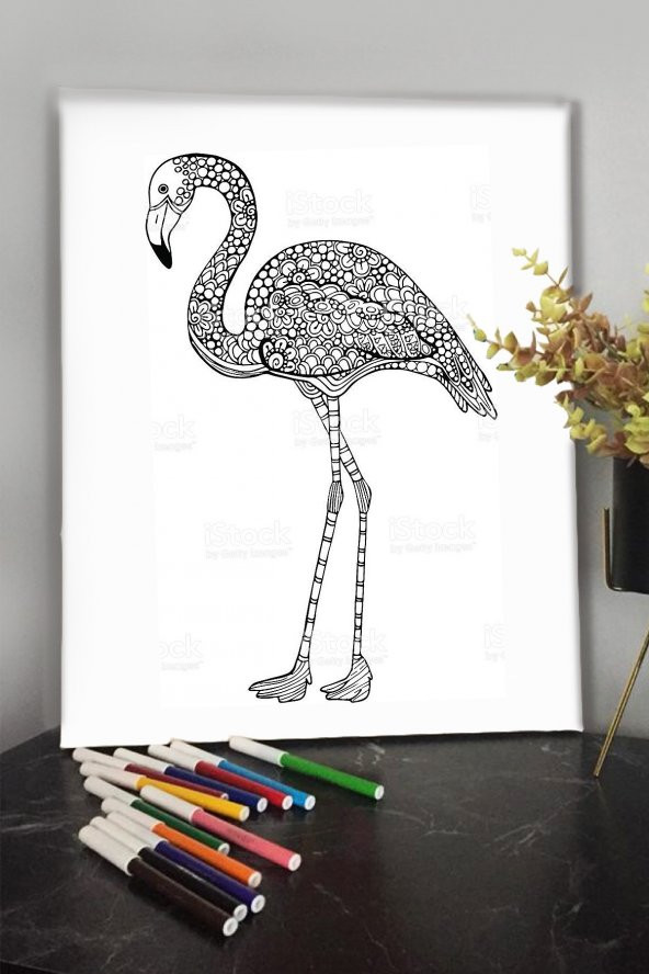 Pelikan 2 40x30cm Çocuklar için özel Boyanabilir Tablo Mandala Tablo 12li Keçeli Kalem Hediyeli