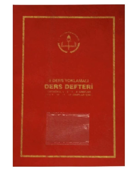 Ders Defteri 8 Ders Yoklamalı Kırmızı Plastik Kapak
