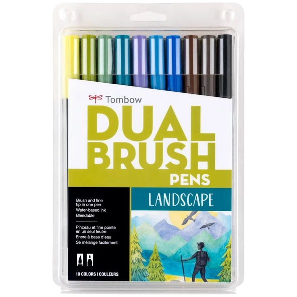 Tombow ABT Dual Brush Pen Grafik Kalemi 10'lu Set - Landscape