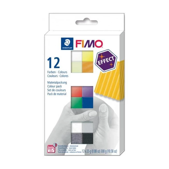 Staedtler Fimo Effect 25gr x 12 Renk Polimer Kil Set C12-1