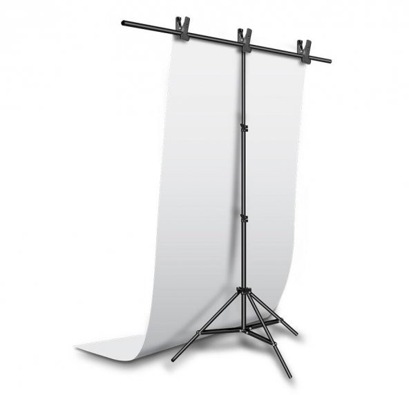 Deyatech T Stand ve 150cmx200cm Beyaz PVC Fon