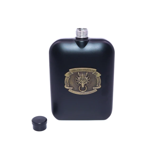Ejder - Dragon Desenli Paslanmaz Çelik Cep Matarası 7 oz (200ml) - 3