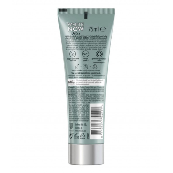 Signal White Now Detox Aktif Kömür Diş Macunu 75 ML - 2