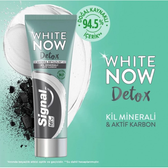 Signal White Now Detox Aktif Kömür Diş Macunu 75 ML - 4