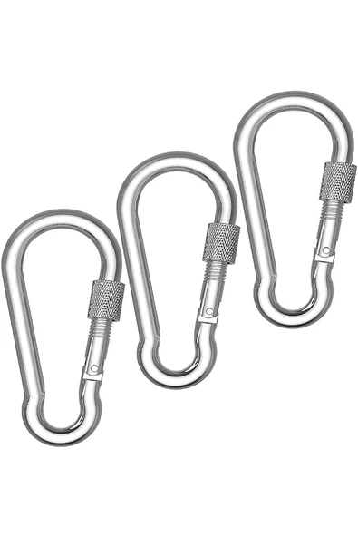 ŞAKİR HIRDAVAT  10MM Vidalı Yaylı Galvanizli Karabina 5 Adet - 4