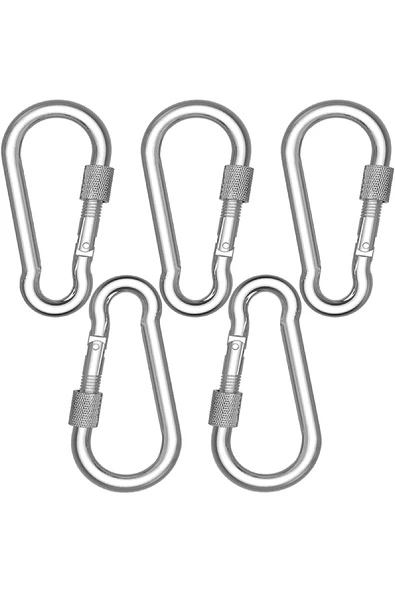 ŞAKİR HIRDAVAT  8MM Vidalı Yaylı Galvanizli Karabina 10 Adet - 4