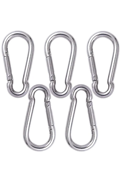 ŞAKİR HIRDAVAT  5MM Düz Yaylı Galvanizli Karabina 10 Adet - 4