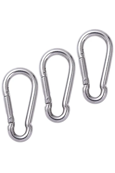 ŞAKİR HIRDAVAT  10MM Düz Yaylı Galvanizli Karabina 5 Adet - 4