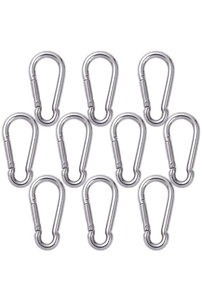 ŞAKİR HIRDAVAT  8MM Düz Yaylı Galvanizli Karabina 3 Adet - 3