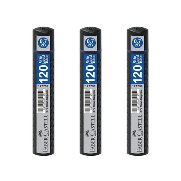 Faber-Castell Grip Min 0.7 mm 120'li Tüp Siyah - 3 Adet - 1