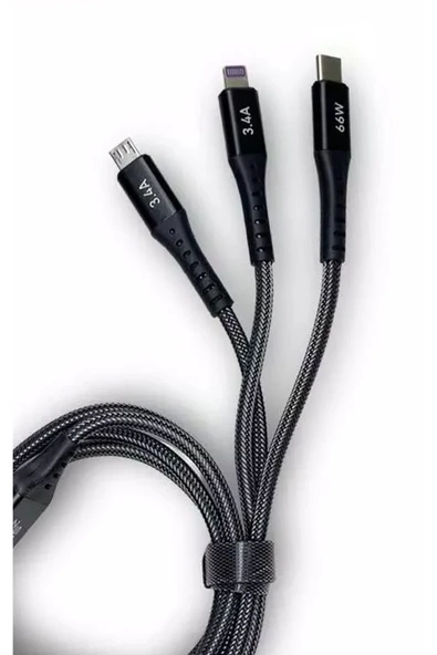 Tecno Camon 16 Şarj Kablosu 3in1