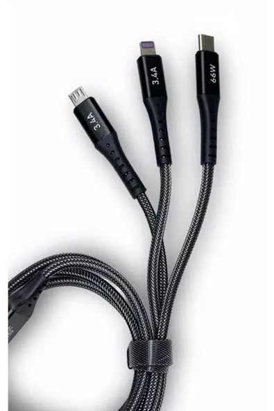 Vivo Y16 Şarj Kablosu 3in1