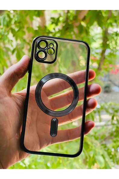 iPhone XR  Uyumlu Şeffaf Magesafe Özellikli Kamera Korumalı Silikon
