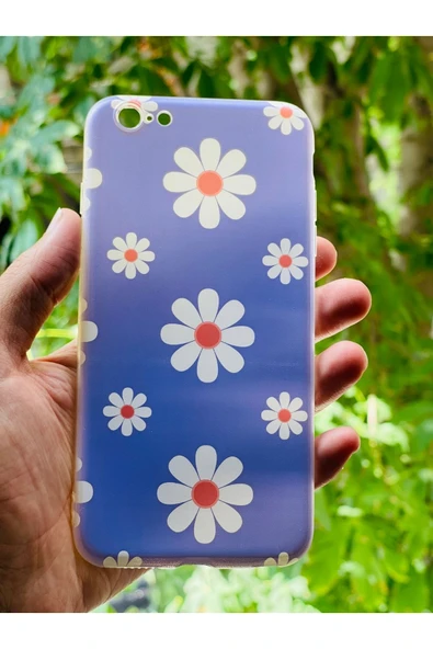 iPhone 6 Plus / 6s Plus  Uyumlu Papatya Desenli Baskılı Silikon