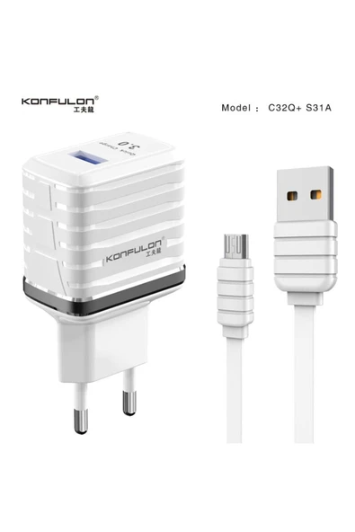 USB Şarj Aleti Uyumlu 3.0 Hızlı  Beyaz - Resim 3