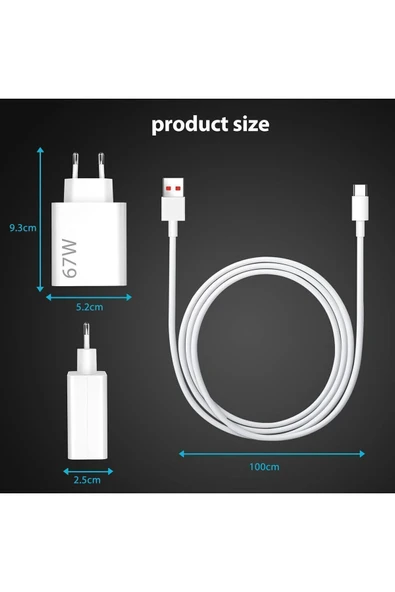 realme C25 C25s C35 C53 C55 XT Hızlı Şarj Aleti Type-C 67W