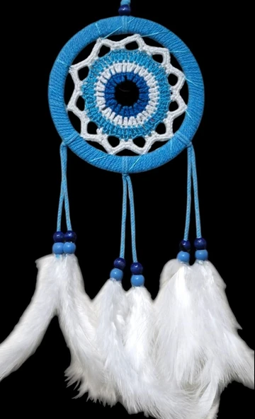 Kuş Tüylü Turkuaz Renginde 12 Santimetre Duvar Süsü ürün görseli