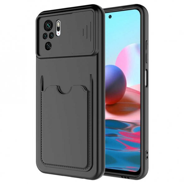 Xiaomi Redmi Note 10S Kılıf Zore Kartix Kartlık Bölmeli Kılıf - 7