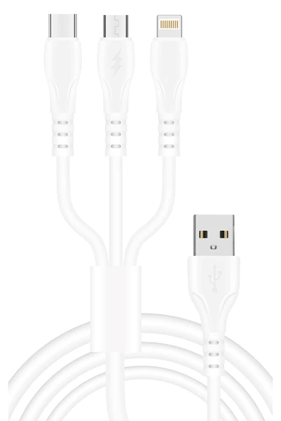 Galaxy S3 Mini Şarj Kablosu 3in1 Micro USB 3.1A - Snx-SC63