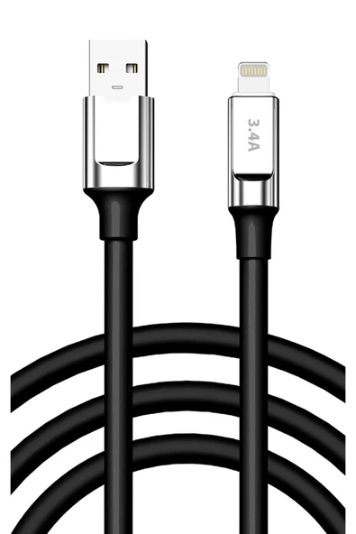 Apple İphone 7 Plus Şarj Kablosu 3.4A Lightning - SC64L-Siyah