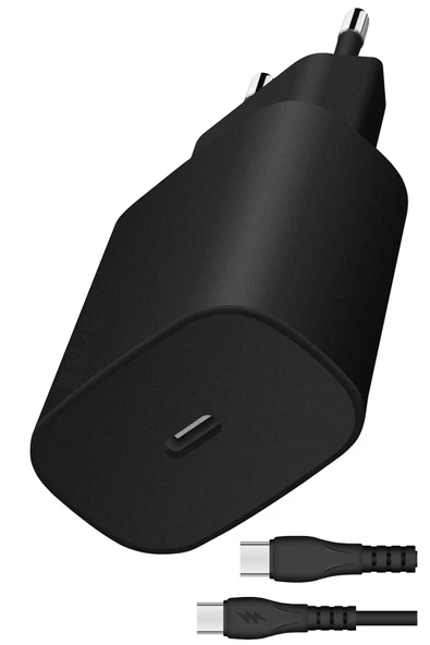 Samsung Galaxy A31 Şarj Kablosu Type C 25W Süper Hızlı Şarj - S40TSiyah